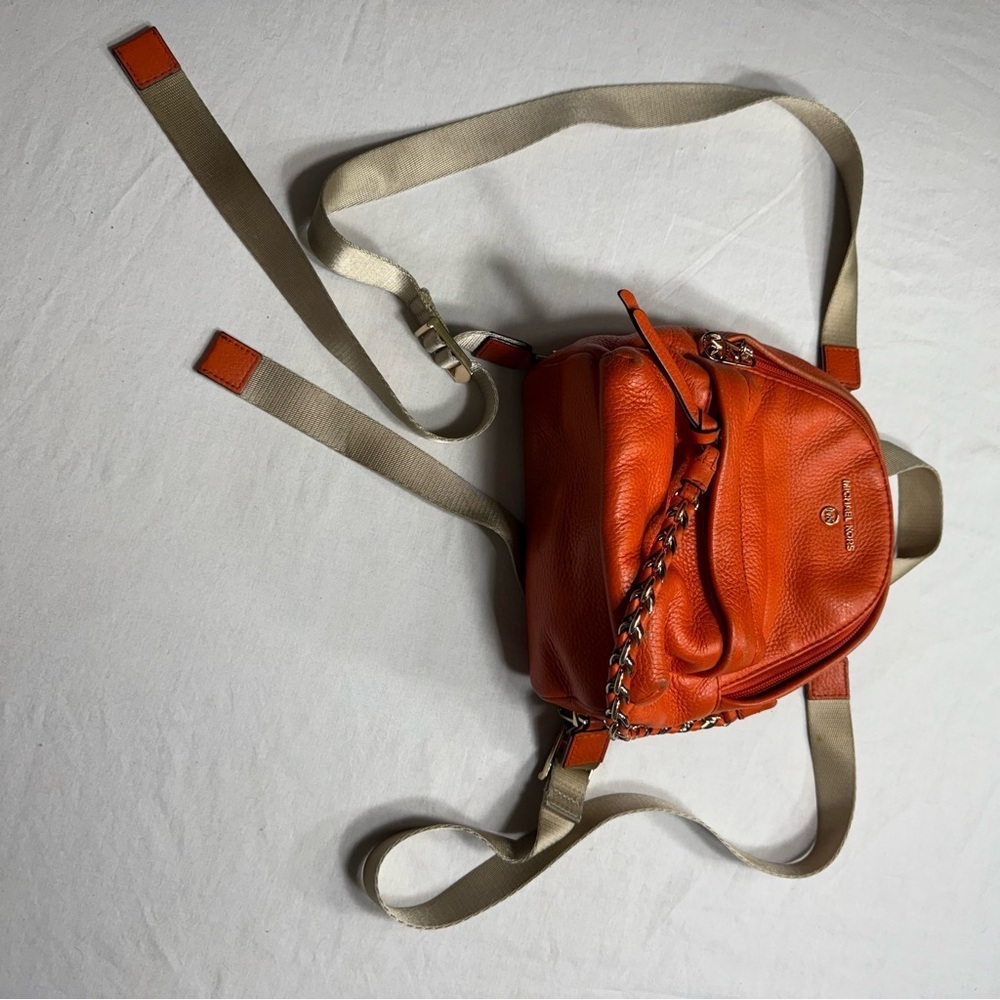 Michael Kors Vibrant Orange Leather Mini Backpack